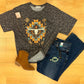 leopard graphic bull horn Aztec tee
