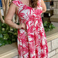 Tropical Printed Midi Summer Boho Dress