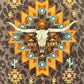 leopard graphic bull horn Aztec tee