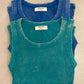 Washed Ribbed Scoop Neck Tank Top