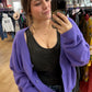 the fuzziest purple cardigan!