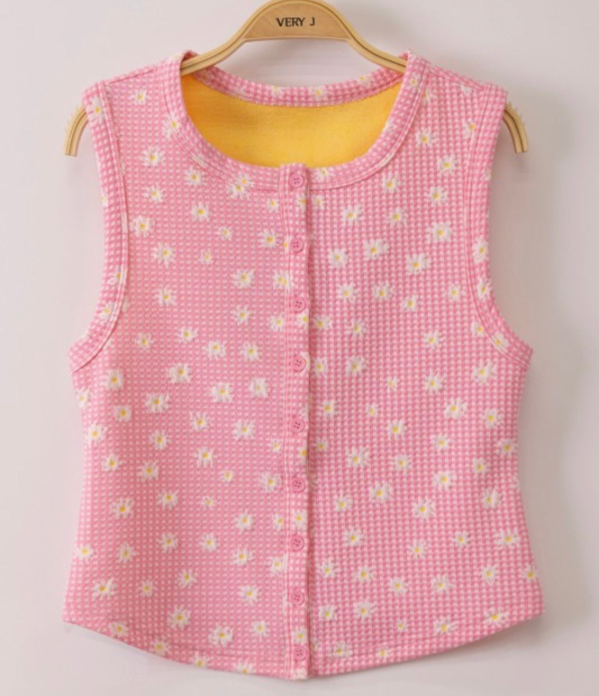 Daisy Bloom Button Top
