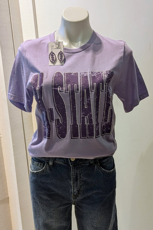 K-STATE Distressed Letters Tee